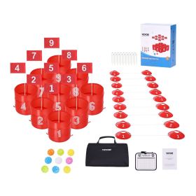 Backyard Golf Game 9 Hole Portable Outdoor Bucket Golf Game for Kids and Adults