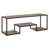 Rustic Oak and Black TV Stand with 3 Shelves