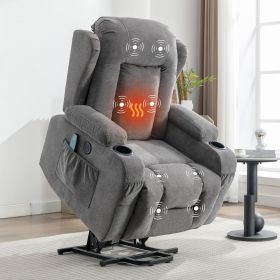 Power Lift Recliner Chair Recliners for Elderly with Heat and Massage Recliner Chair for Living Room with Infinite Position and Side Pocket