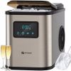 Ice Maker Countertop, Portable Ice Maker Machine, 28lbs/24Hrs, 6 Mins/9 Pcs Bullet Ice, Mini Ice Maker with Self Cleaning, Time Reservation Function