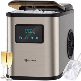 Ice Maker Countertop, Portable Ice Maker Machine, 28lbs/24Hrs, 6 Mins/9 Pcs Bullet Ice, Mini Ice Maker with Self Cleaning, Time Reservation Function