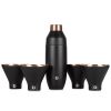 Stainless Steel Cocktail Shaker and Martini Glass Set, Black