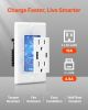 VEVOR 10 PCS USB Outlet 24 W 15A Wall Electrical Outlet with 1 Type C & 1 Type A Ports