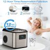 Ice Maker Countertop, Portable Ice Maker Machine, 28lbs/24Hrs, 6 Mins/9 Pcs Bullet Ice, Mini Ice Maker with Self Cleaning, Time Reservation Function