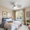 23 Inch Indoor Ceiling Fan With 3 Color Dimmable 3 ABS Blades Remote Control Reversible DC Motor White With 18W Led Light