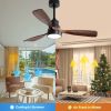 48 Inch Low Profile Ceiling Fan DC 3 Solid Wood Fan Blade Noiseless Reversible Motor Remote Control With Light