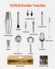 Cocktail Shaker Set 13 Pcs Bartender Kit Stainless Steel Bar Tool Set Silver