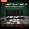VEVOR Poker Chip Set, 500-Piece Poker Set, Complete Poker Playing Game Set with Carrying Case, Heavyweight 14 Gram Casino Clay Chips, Cards