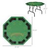 Soozier Foldable Poker Table Blackjack Texas Holdem Poker Game Table with Chips Tray & Cup Holders, 47" Octagon, Green