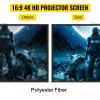 VEVOR Tripod Projector Screen with Stand 70 inch 16:9 4K HD Projection Screen Stand Wrinkle-Free Height Adjustable Portable Screen for Projector Indoo