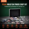 VEVOR Poker Chip Set, 200-Piece Poker Set, Complete Poker Playing Game Set with Aluminum Carrying Case, 11.5 Gram Casino Chips, Cards
