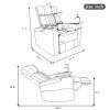 270° Power Swivel Recliner,Home Theater Seating With Hidden Arm Storage and LED Light Strip,Cup Holder,360° Swivel Tray Table,and Cell Phone Holder