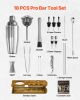 Cocktail Shaker Set 18 Pcs Bartender Kit Stainless Steel Bar Tool Set Silver