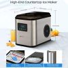 Ice Maker Countertop, Portable Ice Maker Machine, 28lbs/24Hrs, 6 Mins/9 Pcs Bullet Ice, Mini Ice Maker with Self Cleaning, Time Reservation Function