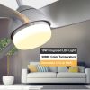 42 Inch Modern ABS Ceiling Fan With 6 Speed Remote Control Dimmable Reversible DC Motor With Light