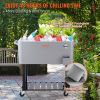 VEVOR Rolling Ice Chest Cooler Cart 80 Quart, Portable Bar Drink Cooler, Beverage Bar Stand Up Cooler with Wheels, Bottle Opener, Handles for Patio