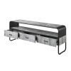 Concrete Grey and Black 3-drawer TV Stand