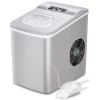 Countertop Ice Maker Machine;  Portable Ice Makers Countertop;  Make 26 lbs Ice in 24 Hrs;  Ice Cube Rready in 6-8 Mins with Ice Scoop&Basket;  Gray;