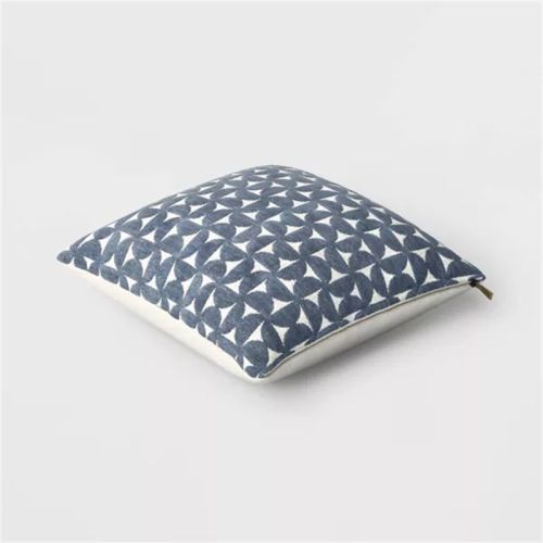 Velvet Jacquard Geo Square Throw Pillow