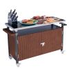 0utdoor Grill Cart with Stainless Steel Tabletop, Wheels & Storage - Waterproof BBQ Serving & Bar Cart