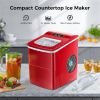 Countertop Ice Maker Machine;  Portable Ice Makers Countertop;  Make 26 lbs Ice in 24 Hrs;  Ice Cube Rready in 6-8 Mins with Ice Scoop&Basket;  Gray;