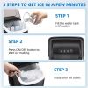 Ice Makers Countertop;  Protable Ice Maker Machine with Handel;  Self-Cleaning Ice Maker;  26Lbs/24H;  9 Ice Cubes Ready in 8 Mins;  for Home/Office/K